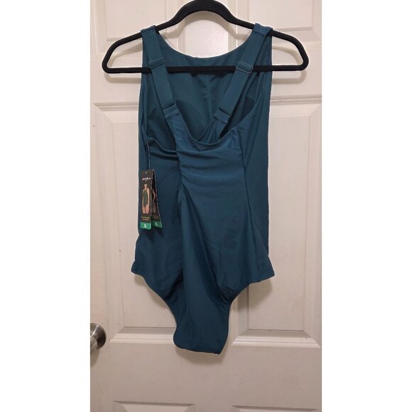 Eddie Bauer Womens Multi-Strap One Piece Swimsuit XL Teal With UV Protection - Picture 3 of 7